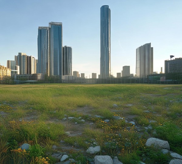 松北科技五街与创新三路交汇的空地，城市新生的待解空间